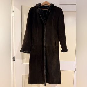 Brown shearling coat size 4